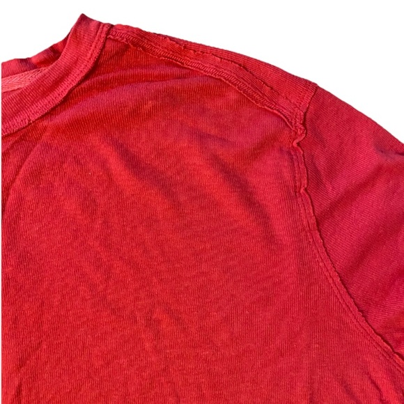 We The Free Free People Boyfriend Tee Shirt Red Womens Medium Oversized - Picture 3 of 9